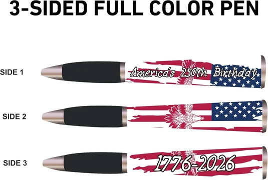 America's 250th Anniversary Collectible Pen — 3-sided full color pen